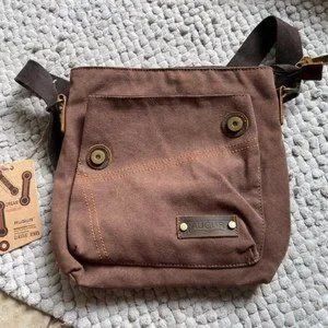 Augur canvas leather crossbody bag
